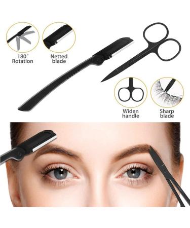 11-Piece Eyebrow Care Set: Precision Scissors Tweezers & Epilator | Stainless Steel Eyebrow Tools for Men & Women | Perfect for Eyelash Extensions & Hair Removal - Buy Online on GoSupps.com