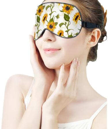 Sunflower Floral Sleep Mask for Women | Adjustable Eye Shades with Elastic Strap | Comfortable Sleep Accessory - Buy Online on GoSupps.com