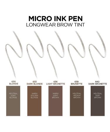 L'Or al Paris Micro Ink Pen Brow Stylist - Dark Brunette 0.033 fl oz | Longwear Tint for Hair-Like Effect | Precision Comb Tip | Up to 48HR Wear - Buy Online on GoSupps.com