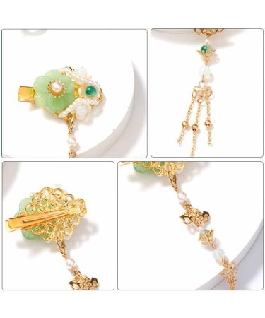 FRCOLOR 3 Pairs Tassel Hair Clip Wedding Hair Clip Hanfu Headdress Accessories Ancient Style Hairpin Chinese Style Hair Clips Decorative Hair Clips Japanese Crystal Jade Geisha Pearl Bride - Buy Online on GoSupps.com