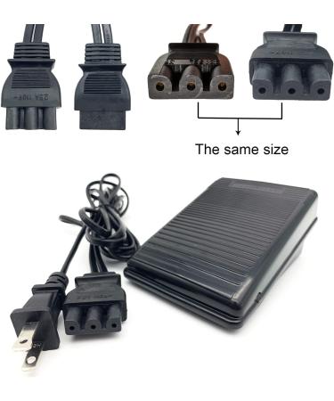 Foot Pedal and Power Cord for Singer Sewing Machine | D Shape Plug | Compatible with Singer 2277, 4411, 4423, and More (359102-001) - Buy Online on GoSupps.com