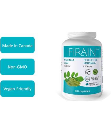 Firain Moringa Oleifera Leaf Canadian Made 600mg capsules - Natural Antixoidant Boost for Optimal Health - Buy Online on GoSupps.com