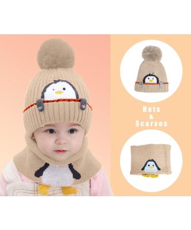 Rayson Baby Winter Warm Hat and Scarf Set with Fleece Lining for Kids - Coffee - Buy Online on GoSupps.com