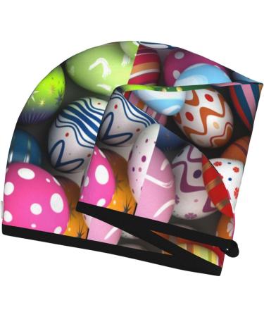Hair Towel Wrap - Quick Drying Hair Turban with Button | Easter Egg Design for Effortless Hair Care - Buy Online on GoSupps.com