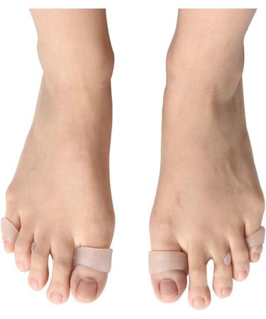 Soft Silicone Hallux Valgus Orthosis | Toe Overlap Correction Pads for Foot Pain Relief - Unisex White - Buy Online on GoSupps.com