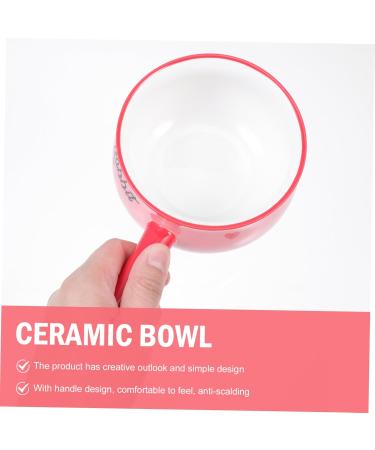 Alipis 2pcs Breakfast Handle Bowl Salad Bowl Kitchen Accessories Ceramic Bowl Cutlery Set Child Household - Buy Online on GoSupps.com