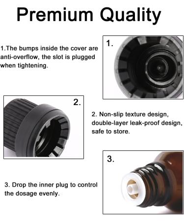 Alledomain 5Pcs 30ml Amber Glass Essential Oils Bottles with Black Cap/Dropper/Label Empty Bottle Refillable Sample Container for Massage oil/Aromatherapy/Perfume/Fragrance Oil 5pcs * 30ml - Buy Online on GoSupps.com