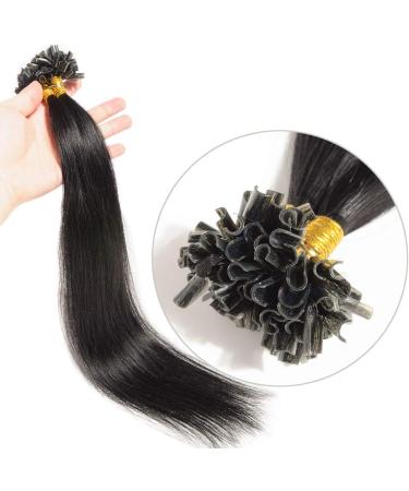 18" Pre Bonded Human Hair Human Hair 0.5g*200 Strands #1 Jet Black (100g) - Buy Online on GoSupps.com