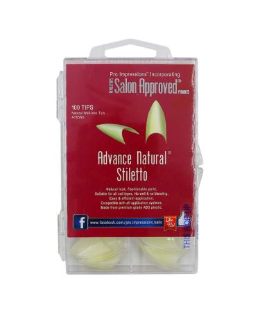 Pro Impressions 100-Piece Advance Natural Stiletto Nail Tips Set