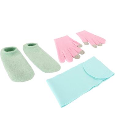 Qukaim Moisturizing Gel Socks Set Touch Screen Spa Moisturizing Gloves Socks Set Reusable Repair Treatment Exfoliating SPA Neck Wrap Mask - Buy Online on GoSupps.com