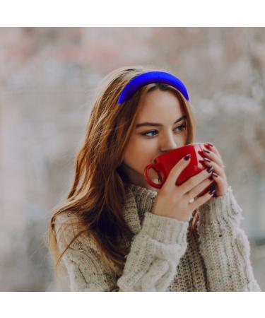 UCUNJIA Blue Round Velvet Headband | 1.8cm Thick Crown Hair Accessory for Women - Stylish & Comfortable - Buy Online on GoSupps.com