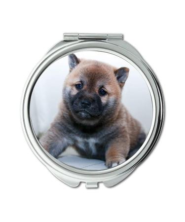 Mirror Compact Mirror Dog Puppy Canine Animal Cute Pet Adorable Fur Pocket Mirror portable mirror