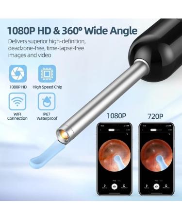 Ear Wax Removal Tool with 1080P Camera & 6 Ear Picks for iPhone, iPad, Android - Black - Buy Online on GoSupps.com