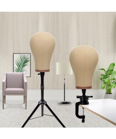 Canvas Wig Head Stand for Styling - 23inch Mannequin Head for Wigs - Buy Online on GoSupps.com