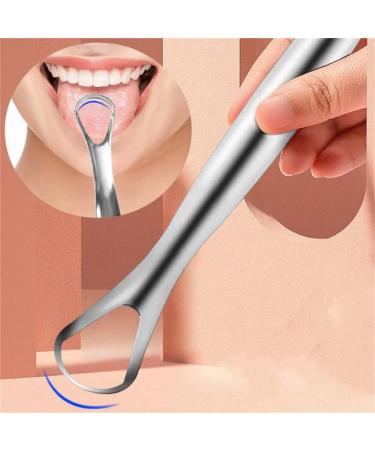 Molinter Stainless Steel Tongue Cleaner - Tongue Scraper for Adults & Children | Effective Oral Hygiene Tool - Buy Online on GoSupps.com
