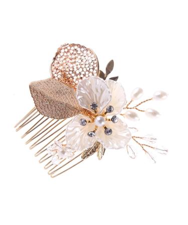DOITOOL Bride Comb Rhinestone Comb Crystal Rhinestones Pearl Hair Pin Rhinestone Hair Comb Crystal Headpiece Comb for Bridal Pearl Hair Comb Bride Headpieces for Wedding
