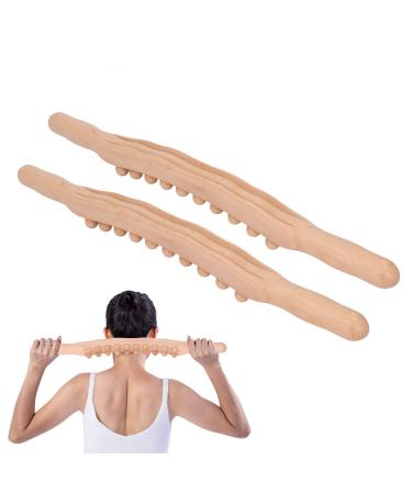 2 Pieces Scraping Stick 20 Massage Points Wooden Gua Sha Scraping Massage Tool for Beauty Salon Home