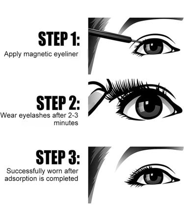 Asheyya 2 Pair Magnetic Eyelashes with Applicator Reusable Magnetic Lashes No Glue Liner Waterproof Eyelashes for Makeup - Buy Online on GoSupps.com
