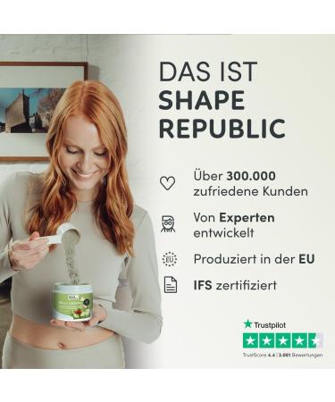 SHAPE REPUBLIC Super Greens Powder 210g - Plant-Based Belly Greens with Spirulina & Acacia Fiber - Natural Anti-Bloating Supplement - Buy Online on GoSupps.com