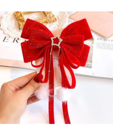 Mobestech Hair Bow Bowknot Hair Clip Big Bowknot Hairpins Bow Hair Barrette Hair Bows Clip for Women Girls Hair Styling for Christmas New Year Party - Buy Online on GoSupps.com