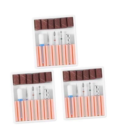 POPETPOP 3 Sets Nail Grinding Head Faux Nails Artificial Nails Nail Drill Bits Rechargeable Nail File Manicure Tools Sturdy Drill Bits Nail Drill Tool Manicure Drill Bits Tungsten Steel 6.5x5.5cmx3pcs Pinkx3pcs