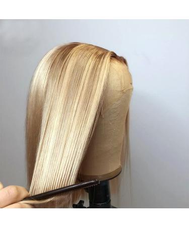 ANDRIA Blonde Lace Front Wig 24 - Heat Resistant Fiber, Natural Straight Ombre Dirty Blonde, Glueless & Colored Synthetic Wig for Women - Buy Online on GoSupps.com