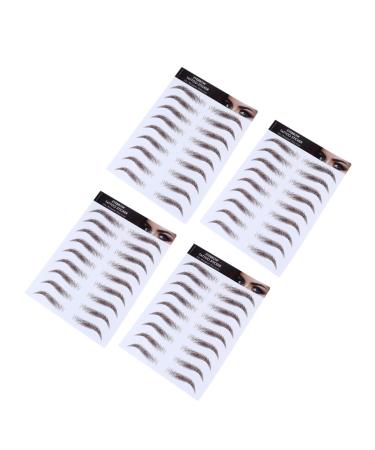 Beavorty 4pcs Eyebrow Stickers Makeup Brow Sticker Makeup Eyebrow Transfer Eyebrows Makeup Tools Stickers Makeup Stickers Make up Kit Eyebrow Transfer Stickers Imitation Eyebrow 1 count (Pack of 1) Brown