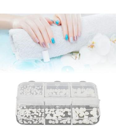 BROLEO Nail Charms Durable Decorative Nail Art Rhinestones White Small 5 Boxes Beautiful for Travel for Girls (DQ-A02) - Buy Online on GoSupps.com