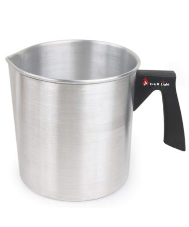 EricX Light Candle Making Pouring Pot,2 pounds,Double Boiler Wax Melting Pot,Dripless Pouring Spout & Heat-Resisting Handle Designed,Aluminum Construction Candle Making Pitcher