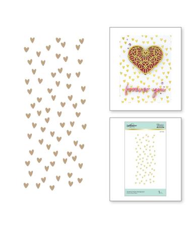 Spellbinders Scattered Hearts Background Glimmer Hot Foil Plate Set  Metal