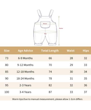 Volunboy Unisex Baby Cotton Dungarees | Toddler Corduroy Striped Overalls | 18-24 Months | Red - Buy Online on GoSupps.com