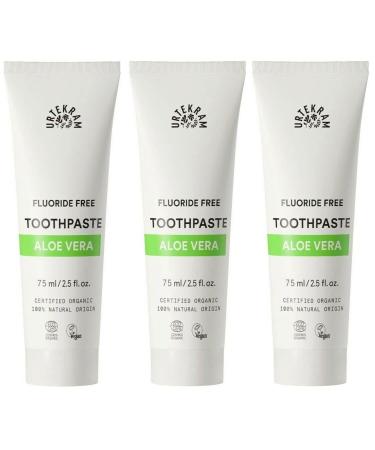 Urtekram Aloe Vera Toothpaste - 3 x 75 ml | Natural Fluoride-Free International Shipping - Buy Online on GoSupps.com
