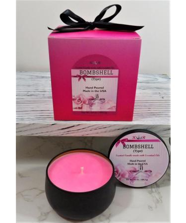 K_R_Absolute Bombshell (Type) Scented Candle. Hand Poured. Notes Citrus Fruit Floral and Musk. Burn time appx 20-30 hrs.