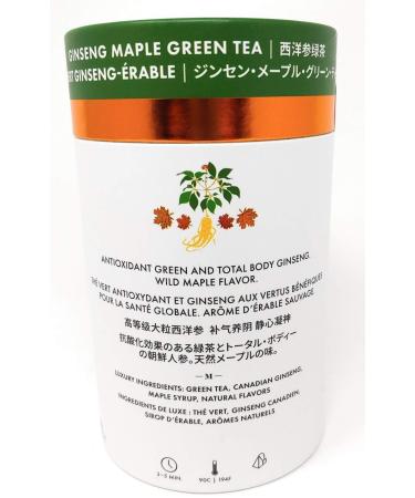 Metropolitan Tea M21 Luxury Ginseng Maple Green Tea 24 Pyramid Bags - Buy Online on GoSupps.com