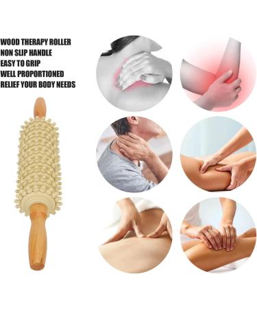Natural Wood Massager - Hand Roller for Fascia Cellulite & Muscle Relief | Manual Trigger Point Therapy Tool - Buy Online on GoSupps.com