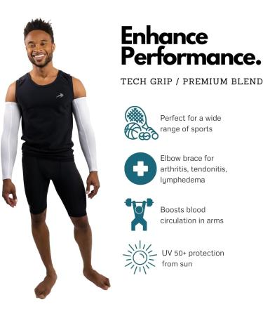 CompressionZ UV Protection Compression Arm Sleeve White 1p M for Men & Women - Buy Online on GoSupps.com