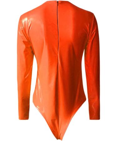 Buy Women's Metallic Liquid Long-Sleeved Gymnastics Ballet Leotard | Stylish Synthetic Leather Dance Costume | International Shipping Available - Buy Online on GoSupps.com