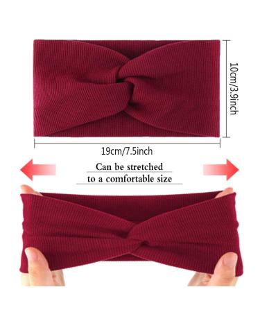Shop 4-Piece Women s Cotton Elastic Headbands - Wide Cross Knot Sports & Yoga Hair Accessories - Buy Online on GoSupps.com