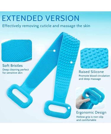 Silicone Back Brush - Double-Sided Bathing Scrubber for Body & Foot Peeling | International Shipping - Buy Online on GoSupps.com