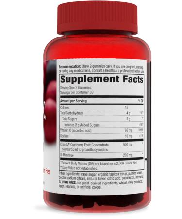 Nature's Way CranRx Gummy Urinary Health Supplement - 60 Gummies with Cranberry, D-Mannose, and Vitamin C - Buy Online on GoSupps.com