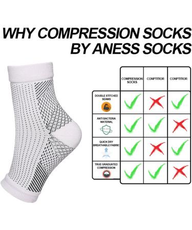 Neuropathy Socks Anti-Slip Plantar Fasciitis Compression Socks Ankle Support Brace for Sprained Ankle X-Large 2p - Buy Online on GoSupps.com