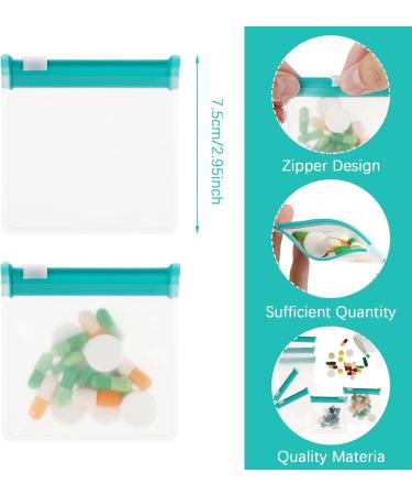 24Pcs Zippered Pill Pouch Bags - Reusable Medicine Organizer for Travel | Slide Lock Self-Sealing Bags for Pills & Vitamins (Green 2.95x2.95 inch - Buy Online on GoSupps.com