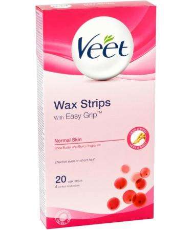 Veet Wax Strips for Legs & Body - 20s Pack for Normal Skin - Buy Online on GoSupps.com