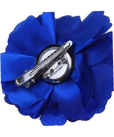 Women Girls Hair Clip Hairpin Brooch Beautiful Satin Peony Flower Style(Royal Blue) Practical Design - Buy Online on GoSupps.com