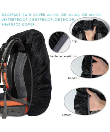 Waterproof Backpack Cover 60L-70L | Ideal for Hiking, Camping & Travel | Black | LassZone - Buy Online on GoSupps.com