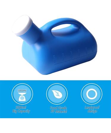Portable Urine Bottle for Men 3000ML Reusable Emergency Urinals Pee Jug with Lid Leakproof Urinal Collector for Hospital Home Camping Car Travel Blue - Buy Online on GoSupps.com