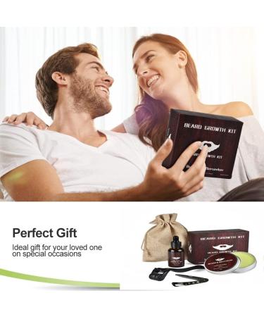 Beard Growth Kit for Men - Beard Roller, Oil, Balm, Styling Comb - Birthday & Fathers Gifts - Set A - Buy Online on GoSupps.com