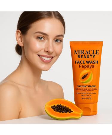 MACARIA Miracle Beauty Papaya Daily Routine Instant Face Wash Cleanser Glow & for Clean Face Wash For Men