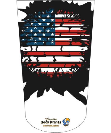American Flag Circular Broken Wall Amputee Stump Sock - Heal with Appeal V1 3Ply Black - Buy Online on GoSupps.com