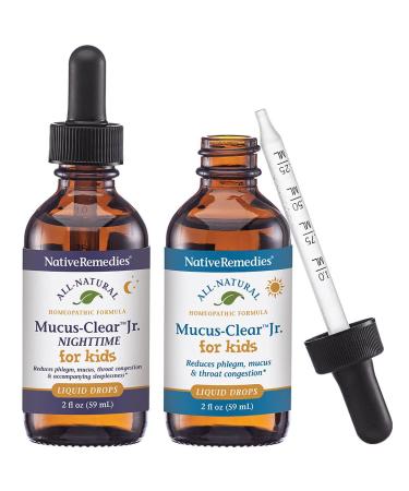 Native Remedies Mucus-Clear Jr. ComboPack for 24 Hour Relief of Mucus & Phlegm Congestion in Children, 59 ml
